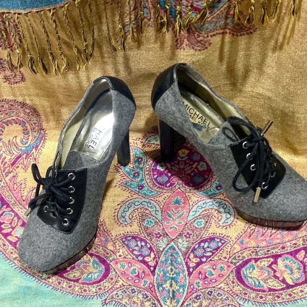 Michael Kors Grey Wool Platform High Heels